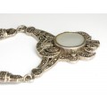 elegant colier sautoir art deco . sidef, marcasite & argint. atelier nord-european. Olanda